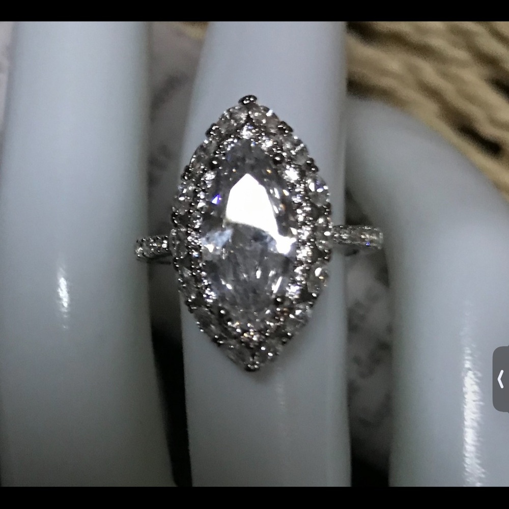 gorgeous SUPER #sparkly #marquise cut large faux diamond rings nwt